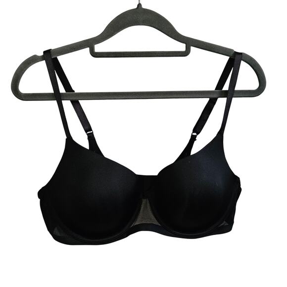 Adore Me Women's 38D Classic Coverage Tee Shirt Bra Solid Black Everyday Basic - Picture 1 of 5